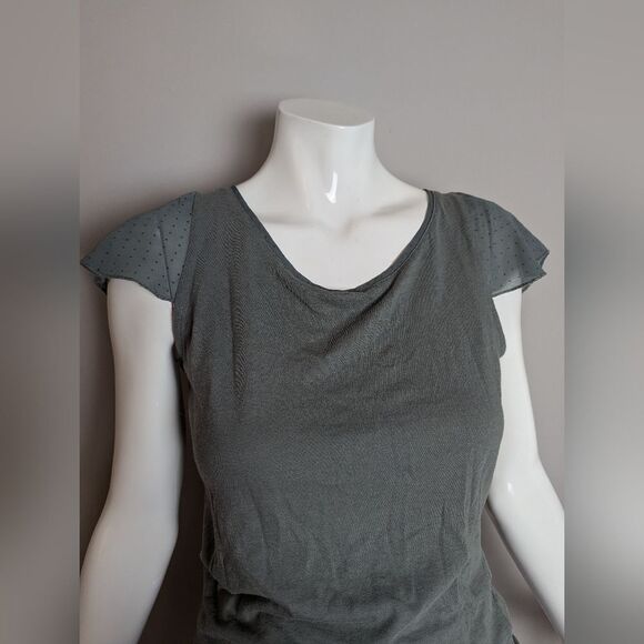Naf Naf Sheer Sleeve Keyhole Back Top – Size Small - Picture 5 of 12